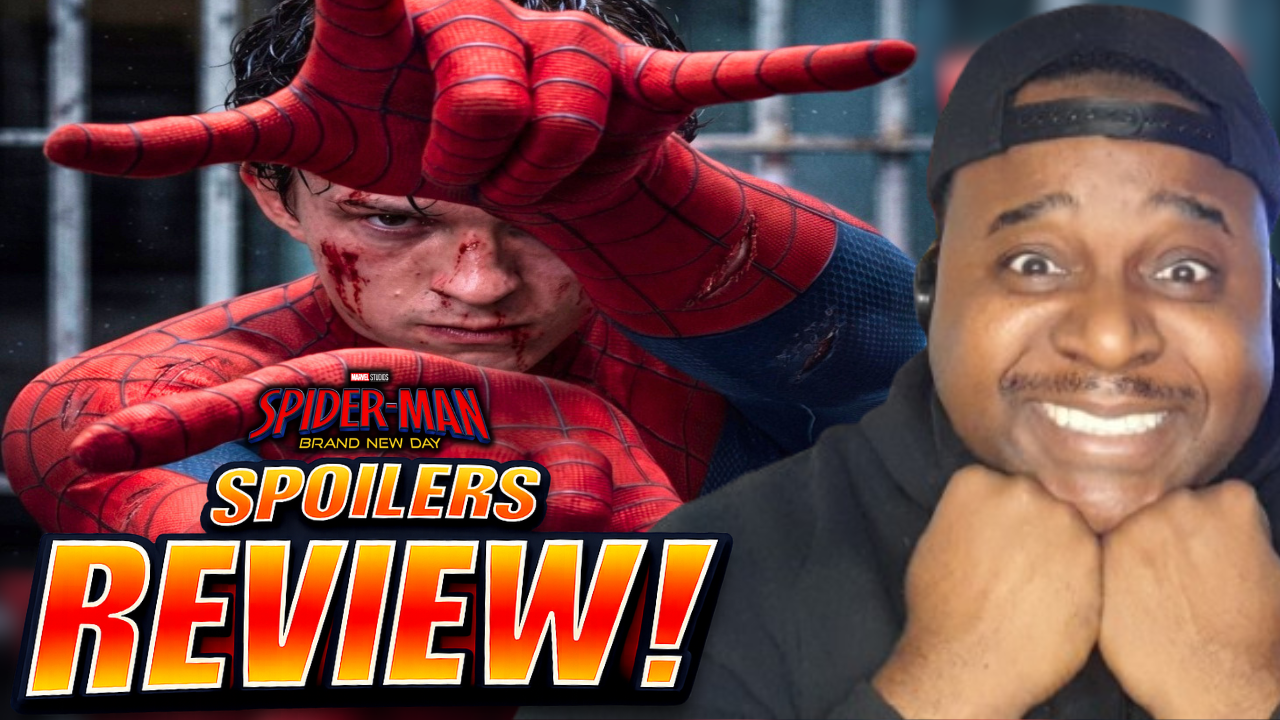Fatal Jay reacts to Spider-Man: Brand New Day in a spoilers review thumbnail featuring a battle-damaged Spider-Man.